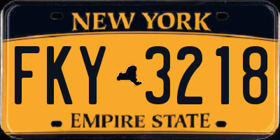 NY license plate FKY3218