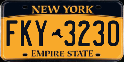 NY license plate FKY3230