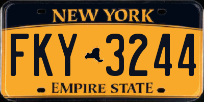 NY license plate FKY3244