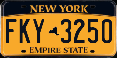 NY license plate FKY3250