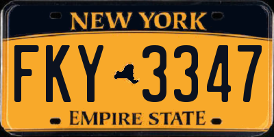 NY license plate FKY3347