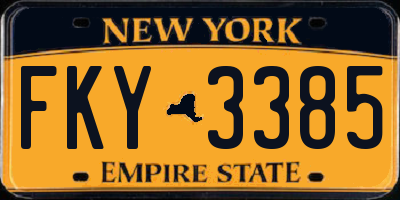 NY license plate FKY3385