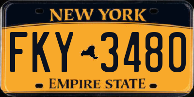 NY license plate FKY3480