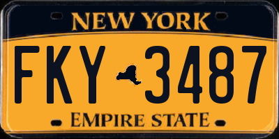 NY license plate FKY3487