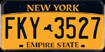 NY license plate FKY3527