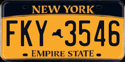 NY license plate FKY3546