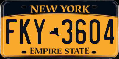 NY license plate FKY3604