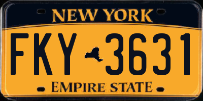 NY license plate FKY3631