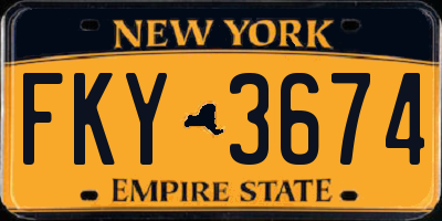 NY license plate FKY3674