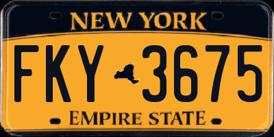 NY license plate FKY3675