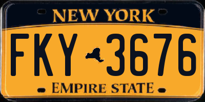 NY license plate FKY3676