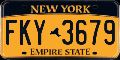 NY license plate FKY3679