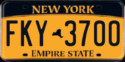 NY license plate FKY3700