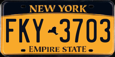 NY license plate FKY3703