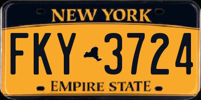 NY license plate FKY3724