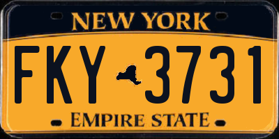 NY license plate FKY3731
