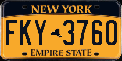 NY license plate FKY3760