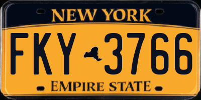 NY license plate FKY3766