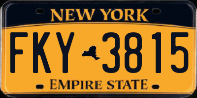 NY license plate FKY3815