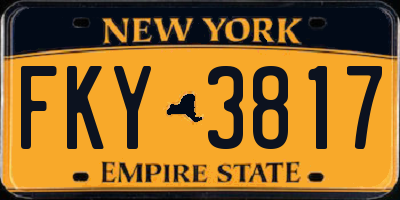 NY license plate FKY3817