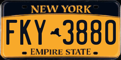 NY license plate FKY3880