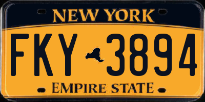 NY license plate FKY3894