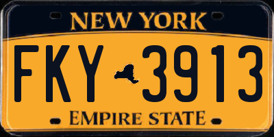 NY license plate FKY3913