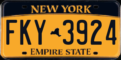NY license plate FKY3924