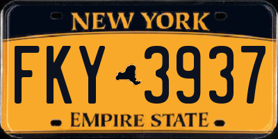 NY license plate FKY3937