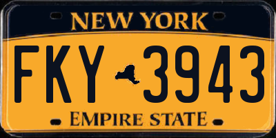 NY license plate FKY3943