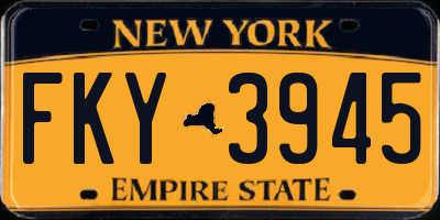 NY license plate FKY3945