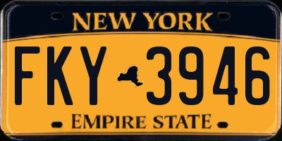 NY license plate FKY3946