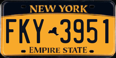 NY license plate FKY3951