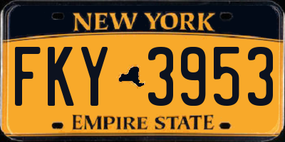 NY license plate FKY3953