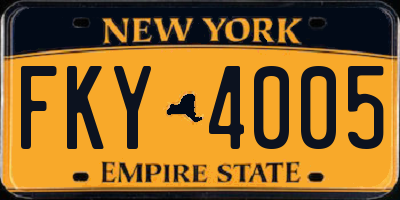 NY license plate FKY4005