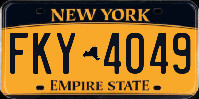 NY license plate FKY4049