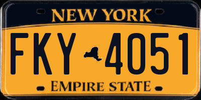 NY license plate FKY4051