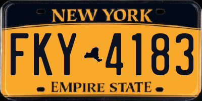 NY license plate FKY4183