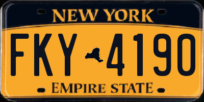 NY license plate FKY4190