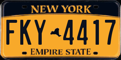 NY license plate FKY4417