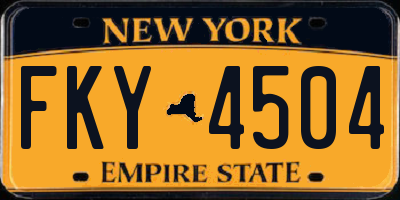 NY license plate FKY4504