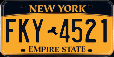 NY license plate FKY4521