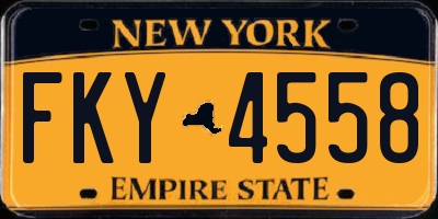 NY license plate FKY4558