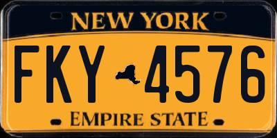 NY license plate FKY4576