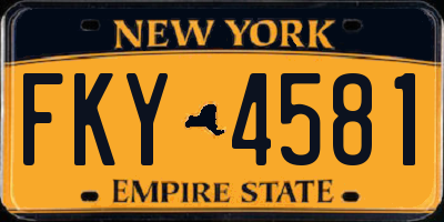 NY license plate FKY4581