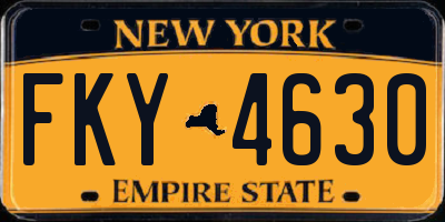 NY license plate FKY4630