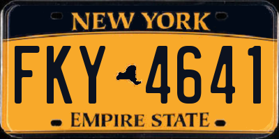 NY license plate FKY4641