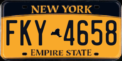 NY license plate FKY4658