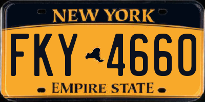 NY license plate FKY4660