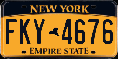 NY license plate FKY4676